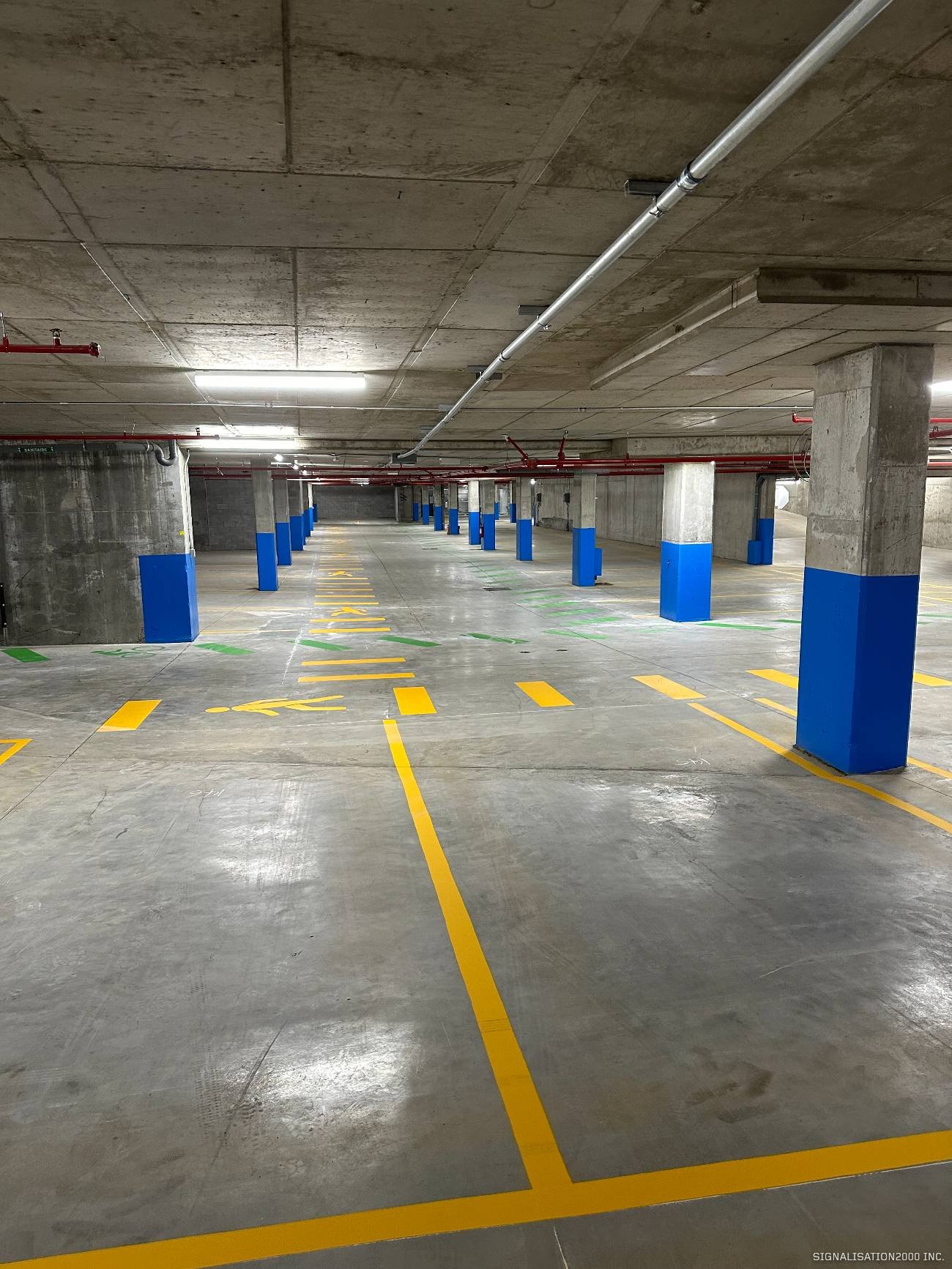marquage des lignes de stationnement souterrain