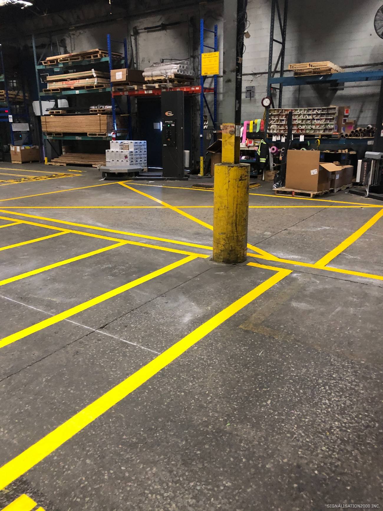 ruban de signalisation de marquage industriel et de sécurité pour usines et entrepôts